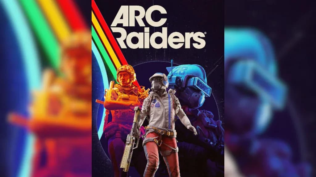 غلاف لعبة ARC Raiders لأجهزة Xbox يظهر فيه شخصيات ترتدي معدات قتالية وخلفية ملونة