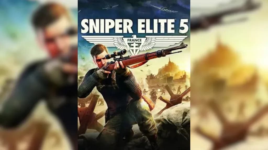 غلاف لعبة سنيبر إيليت 5 للكمبيوتر يظهر فيه القناص بسلاحه