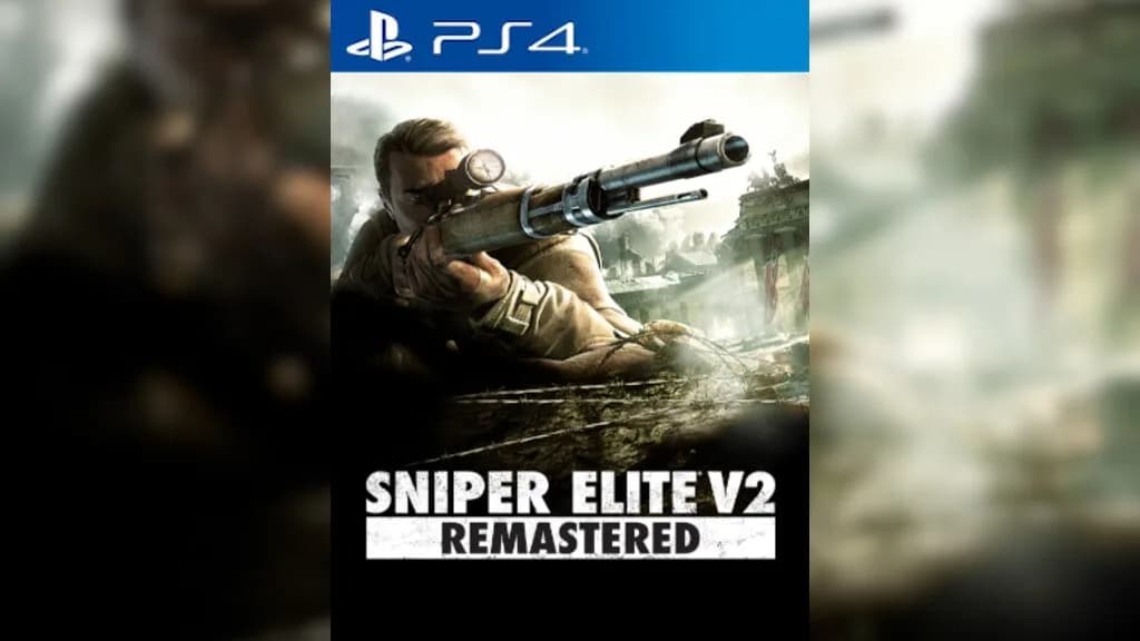 غلاف لعبة Sniper Elite V2 Remastered لجهاز بلايستيشن 4 يظهر قناصا يحمل سلاحه