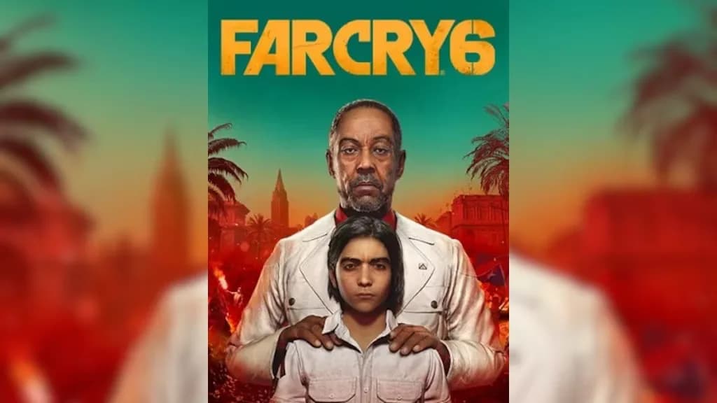 غلاف لعبة Far Cry 6 يظهر الشخصيات الرئيسية