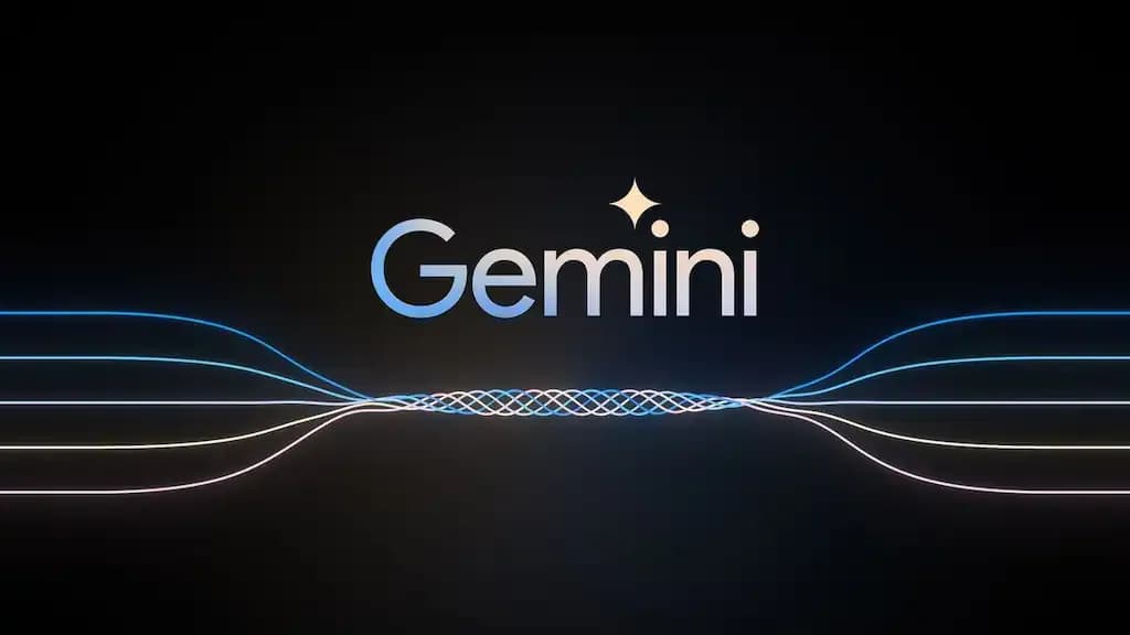 شعار Google AI Gemini Advanced بخلفية سوداء