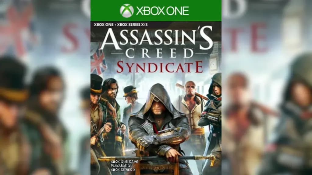 غلاف لعبة Assassin's Creed Syndicate لجهاز إكسبوكس وان مع شخصيات اللعبة
