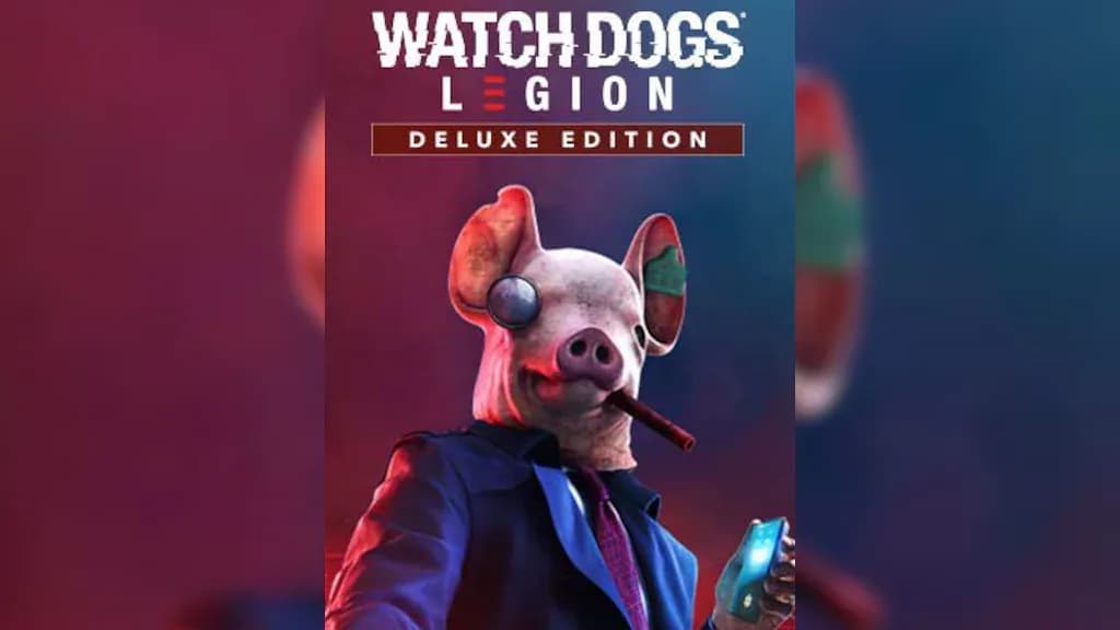 غلاف لعبة Watch Dogs Legion Deluxe Edition مع شخصية بقناع خنزير
